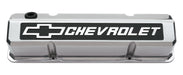 Chevrolet Performance Parts 141-920 Valve Covers Slant Edge Tall Die Cast Polished w/Raised Bowtie Logo SB Chevy Raised Chevrolet & Bowtie Logos Chevrolet Performance Parts - Truck Part Superstore