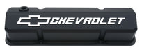 Chevrolet Performance Parts 141-921 Valve Covers Slant Edge Tall Die Cast Black W/Raised Bowtie Logo SB Chevy Raised Chevrolet & Bowtie Logos Chevrolet Performance Parts - Truck Part Superstore