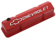 Chevrolet Performance Parts 141-931 Valve Covers Slant Edge Tall Die Cast Red W/Raised Bowtie Logo SB Chevy Raised Chevrolet & Bowtie Logos Chevrolet Performance Parts - Truck Part Superstore