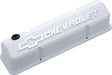 Chevrolet Performance Parts 141-935 Valve Covers Slant Edge Tall Die Cast White W/Raised Bowtie Logo SB Chevy Raised Chevrolet & Bowtie Logos Chevrolet Performance Parts - Truck Part Superstore