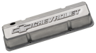 Chevrolet Performance Parts 141-939 Valve Covers Slant Edge Tall Alum Unpolished W/Raised Bowtie Logo SB Chevy Raised Chevrolet & Bowtie Logos Chevrolet Performance Parts - Truck Part Superstore
