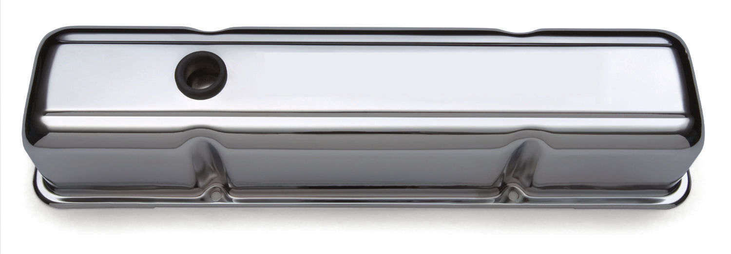 Chevrolet Performance Parts 141-960 Engine Valve Covers Stamped Steel Tall Chrome w/o Emblems Fits SB Chevy No Logos Chevrolet Performance Parts - Truck Part Superstore