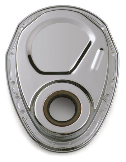 Chevrolet Performance Parts 141-963 Timing Chain Cover Chrome Steel Without Emblems SB Chevy 69-91 Chevrolet Performance Parts - Truck Part Superstore