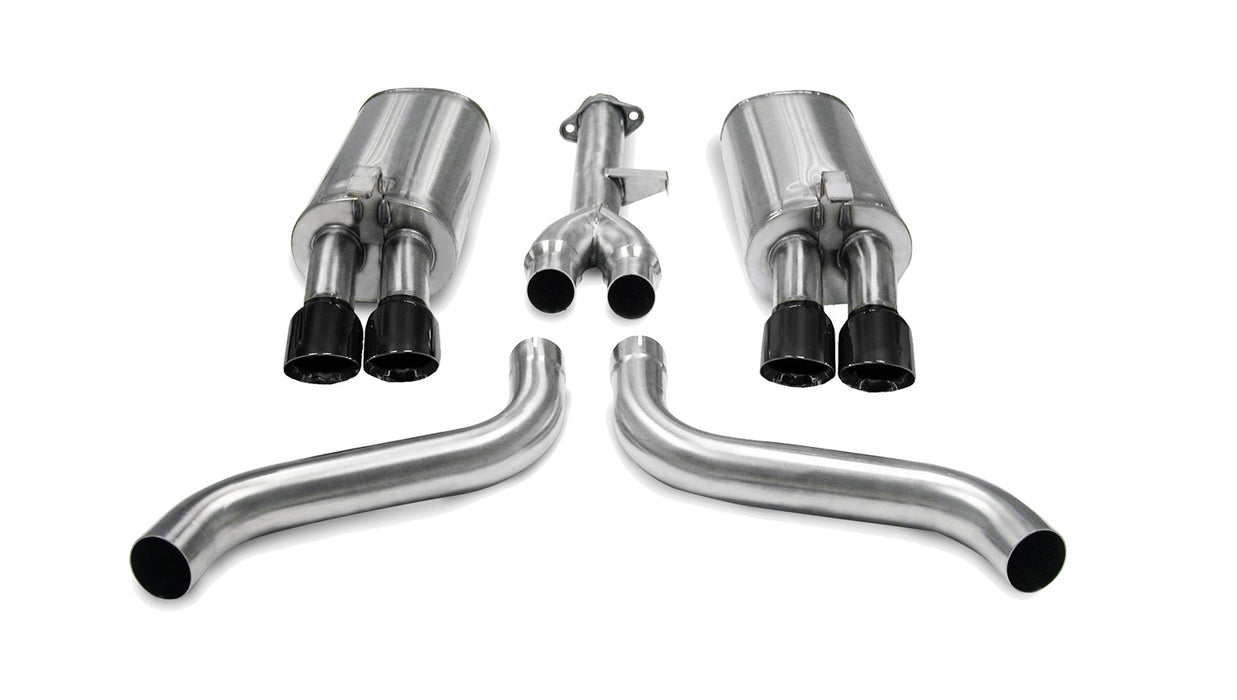 Corsa Performance 14115BLK 2.5 Inch Cat-Back Sport Dual Exhaust Black 3.5 Inch Tips 86-91 Corvette C4 5.7L V8 L98 Stainless Steel Corsa Performance - Truck Part Superstore