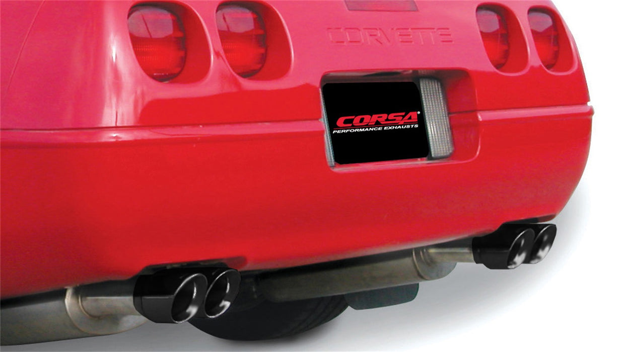 Corsa Performance 14115BLK 2.5 Inch Cat-Back Sport Dual Exhaust Black 3.5 Inch Tips 86-91 Corvette C4 5.7L V8 L98 Stainless Steel Corsa Performance - Truck Part Superstore
