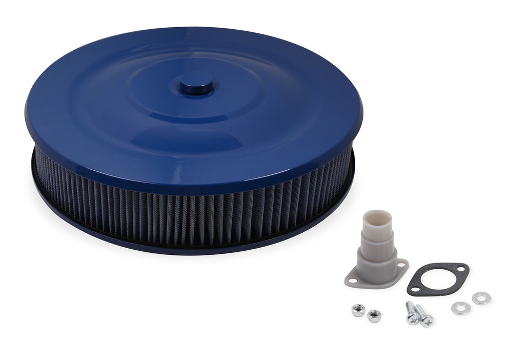 Mr Gasket 1414G Easy-Flow Air Cleaner; 14 in. Dia.; H-3 in.; Blue Washable Air Filter Element; - Truck Part Superstore