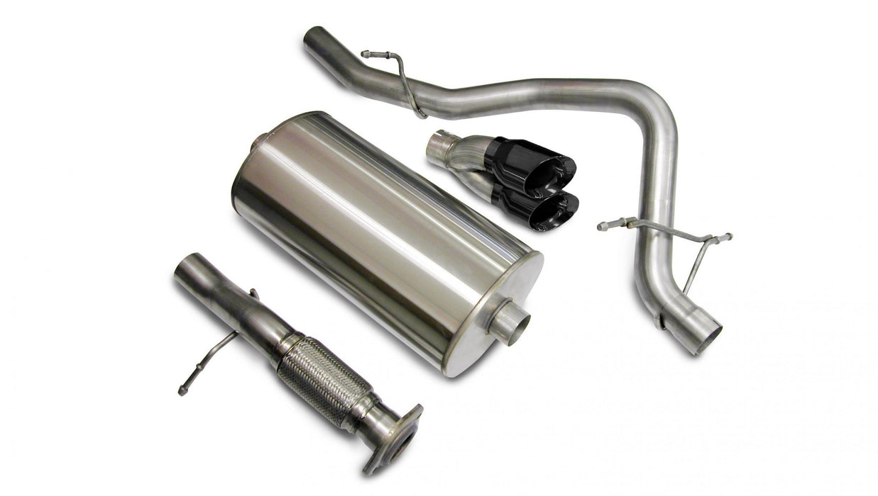 Corsa Performance 14208BLK 3.0 Inch Cat-Back Single Rear Exit with Twin 4.0 Inch Black PVD Pro-Series Tips Corsa Performance - Truck Part Superstore