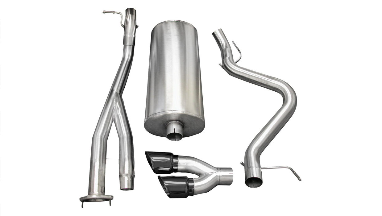 Corsa Performance 14279BLK 3.0 Inch Cat-Back Single Side Exit with Twin 4.0 Inch Black PVD Pro-Series Tips Corsa Performance - Truck Part Superstore