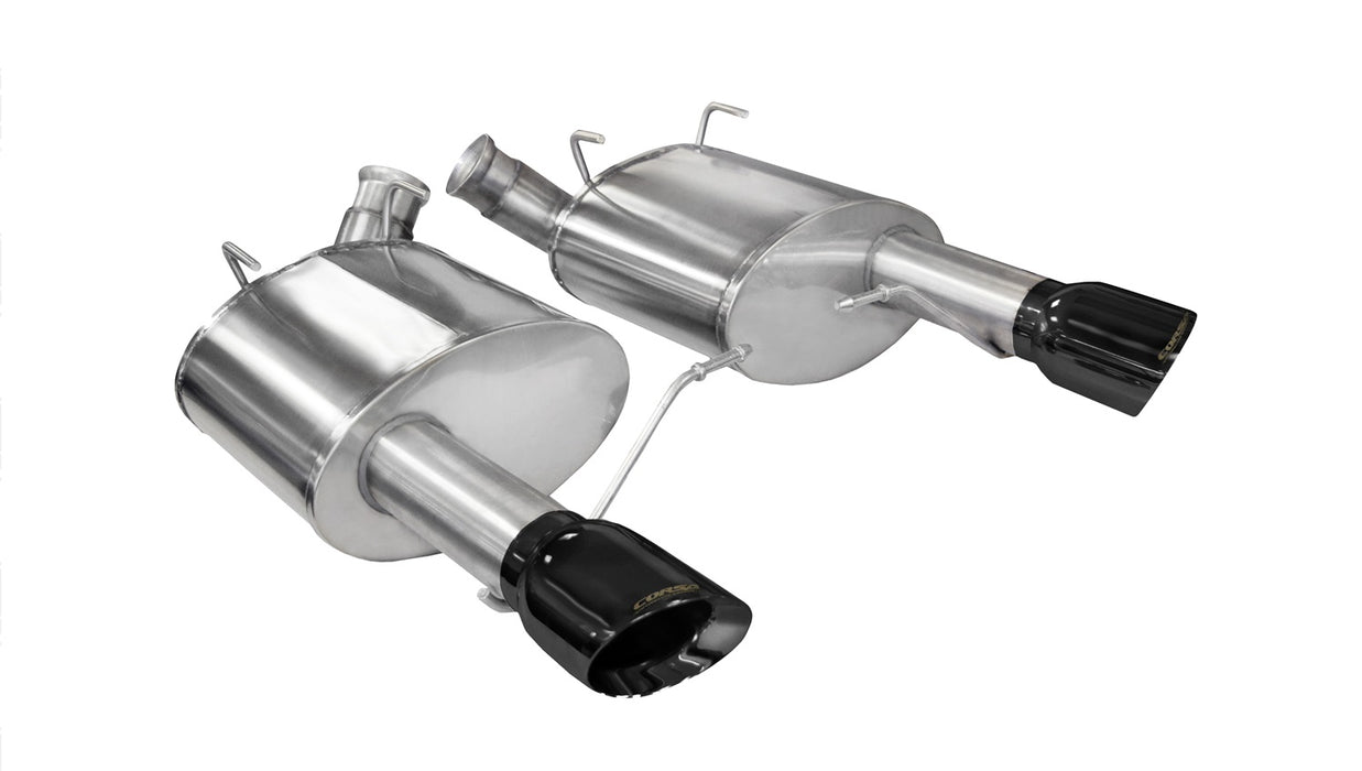 Corsa Performance 14317BLK 3.0 Inch Axle-Back Xtreme Dual Exhaust Black 4.0 Inch Tips 11-14 Mustang GT/11-13 Boss 302 5.0L Stainless Steel Corsa Performance - Truck Part Superstore