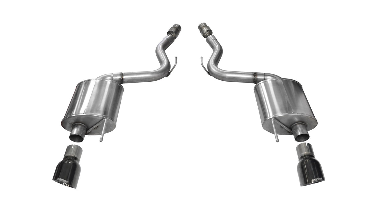 Corsa Performance 14329BLK 3.0 Inch Axle-Back Touring Dual Exhaust Black 4.5 Inch Tips 15-17 Mustang GT Fastback 5.0L Stainless Steel Corsa Performance - Truck Part Superstore