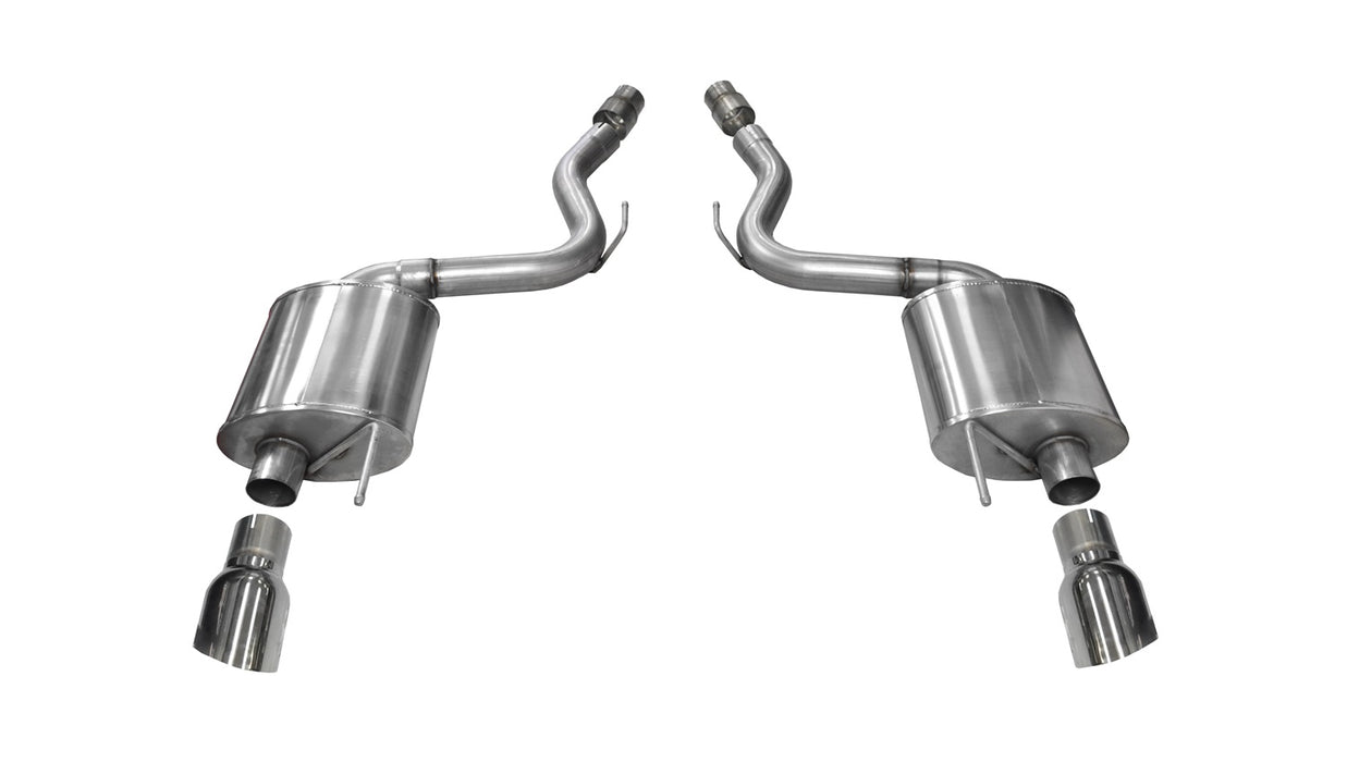 Corsa Performance 14329 3.0 Inch Axle-Back Touring Dual Exhaust Polished 4.5 Inch Tips 15-17 Mustang GT Fastback 5.0L Stainless Steel Corsa Performance - Truck Part Superstore