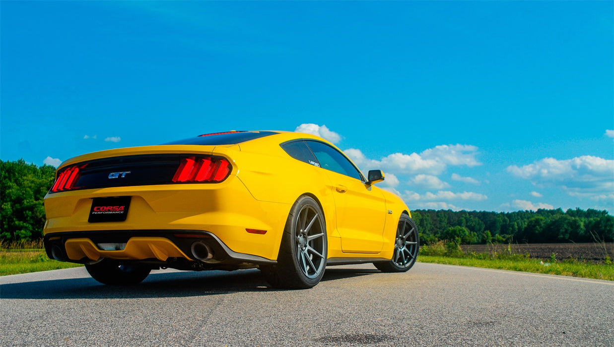 Corsa Performance 14329 3.0 Inch Axle-Back Touring Dual Exhaust Polished 4.5 Inch Tips 15-17 Mustang GT Fastback 5.0L Stainless Steel Corsa Performance - Truck Part Superstore