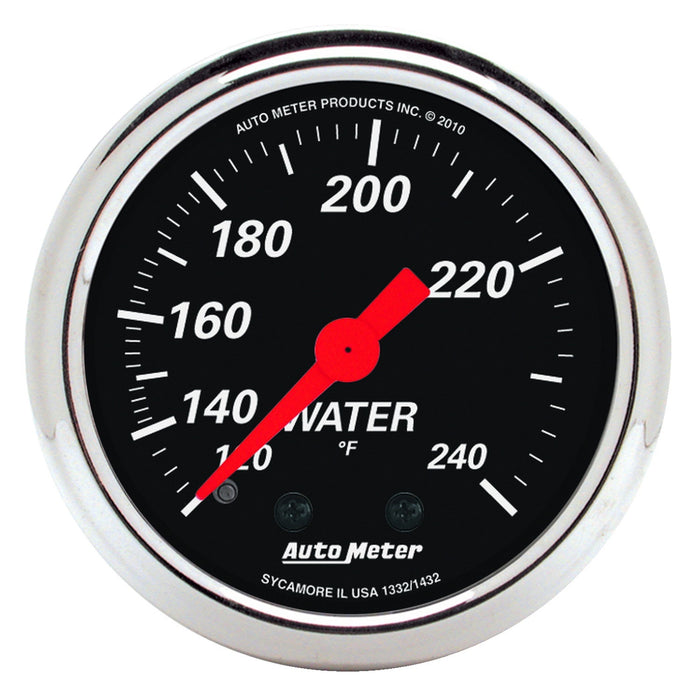 AutoMeter 1432 GAUGE; WATER TEMP; 2 1/16in.; 120-240deg.F; MECH; DESIGNER BLACK - Truck Part Superstore