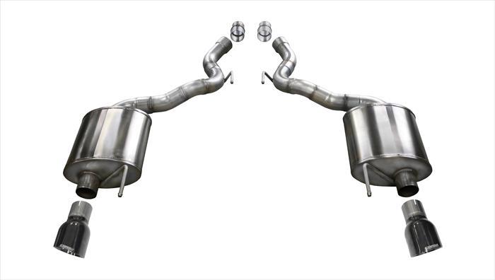 Corsa Performance 14338BLK 3.0 Inch Axle-Back Dual Rear Exit with Single 4.5 Inch Black PVD Pro-Series Tips Corsa Performance - Truck Part Superstore