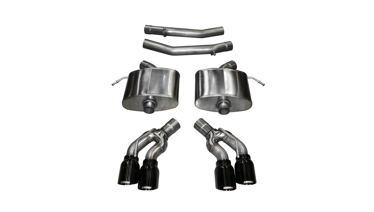 Corsa Performance 14358BLK 2.75 Inch Axle-Back Xtreme Dual Exhaust 4.0 Inch Black Tips 16-Present Cadillac CTS-V Sedan 6.2L V8 Stainless Steel Corsa Performance - Truck Part Superstore