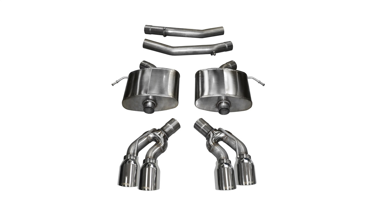 Corsa Performance 14358 2.75 Inch Axle-Back Xtreme Dual Exhaust 4.0 Inch Polished Tips 16-Present Cadillac CTS-V Sedan 6.2L V8 Stainless Steel Corsa Performance - Truck Part Superstore