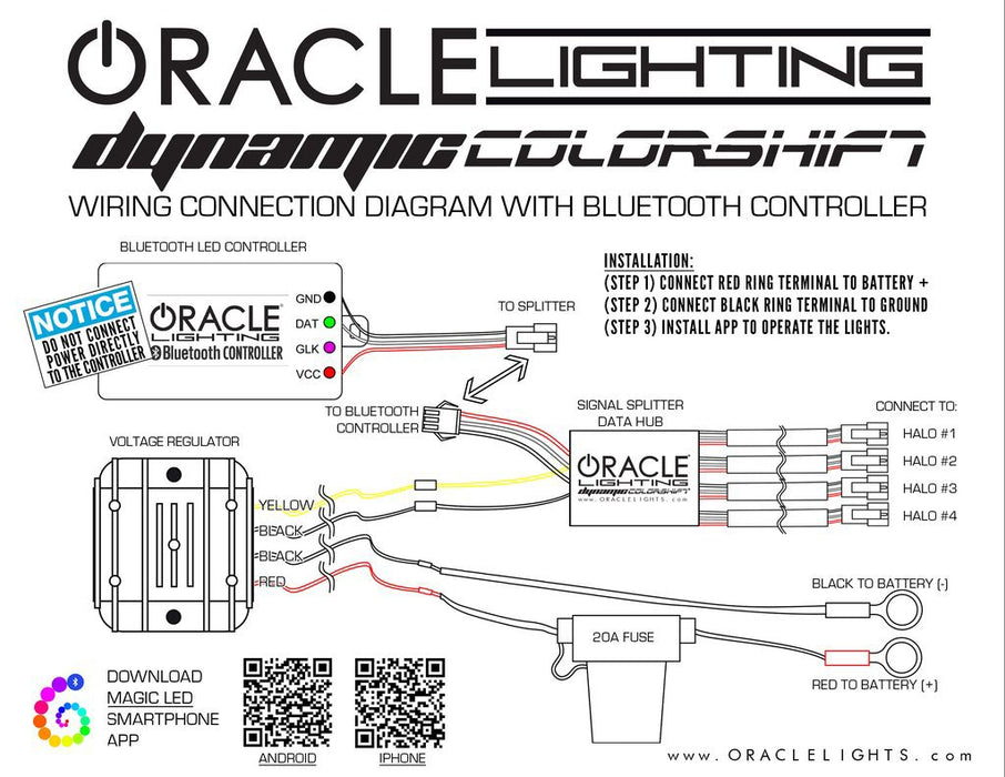 Oracle Lighting 1439-332 Dynamic RGB+A Sequential Turn Signal Headlight Halo Kit - Truck Part Superstore