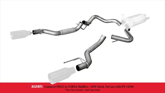 Corsa Performance 14399 Cat-Back Conversion Dual Rear 17-Present Ford F150 Raptor EcoBoost 3.5L V6 Turbo Stainless Steel Corsa Performance - Truck Part Superstore