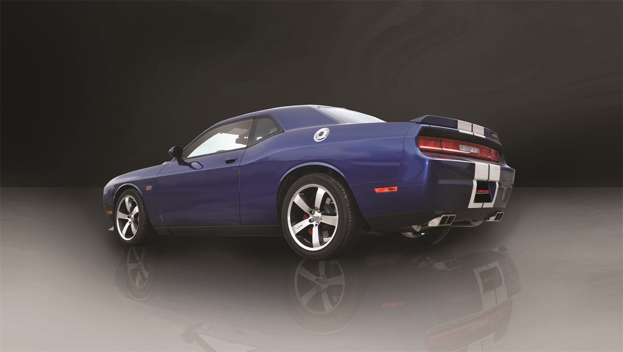 Corsa Performance 14424 2.75 Inch Cat-Back Xtreme Dual Rear Exhaust GTX2 Polished Tips 11-14 Dodge Challenger SRT/SRT-8 Manual Trans 6.4L V8 Stainless Steel Corsa Performance - Truck Part Superstore