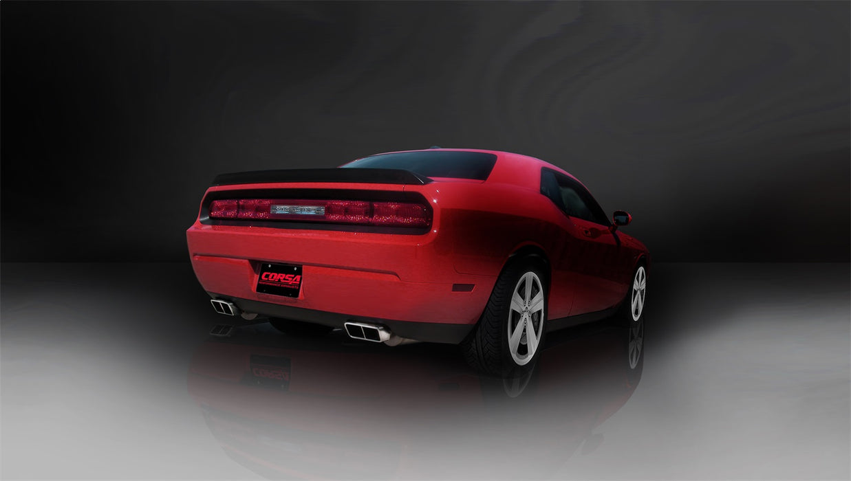 Corsa Performance 14436 2.5 Inch Cat-Back Xtreme Dual Rear Exhaust GTX Polished Tips 09-10 Dodge Challenger R/T Automatic Trans 5.7L V8 Stainless Steel Corsa Performance - Truck Part Superstore