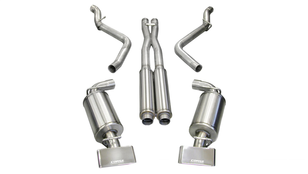 Corsa Performance 14438 2.75 Inch Cat-Back Xtreme Dual Rear Exhaust GTX Polished Tips 08-10 Dodge Challenger SRT-8 6.1L V8 Stainless Steel Corsa Performance - Truck Part Superstore