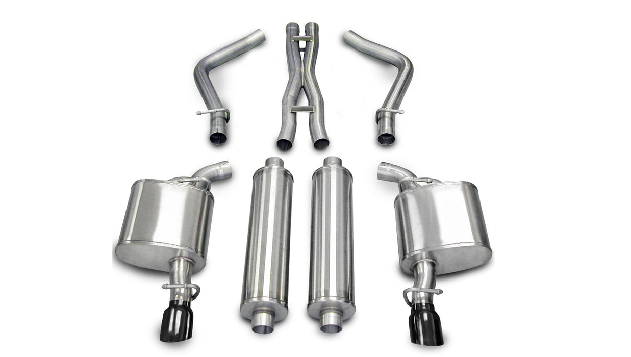 Corsa Performance 14439BLK 2.5 Inch Cat-Back Xtreme Dual Rear Exhaust 3.5 Inch Black Tips (No Tow Hitch) 05-10 Chrysler 300 R/T/Dodge Charger R/T/Magnum R/T 5.7L V8 Stainless Steel Corsa Performance - Truck Part Superstore
