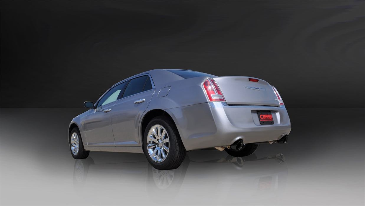 Corsa Performance 14439BLK 2.5 Inch Cat-Back Xtreme Dual Rear Exhaust 3.5 Inch Black Tips (No Tow Hitch) 05-10 Chrysler 300 R/T/Dodge Charger R/T/Magnum R/T 5.7L V8 Stainless Steel Corsa Performance - Truck Part Superstore
