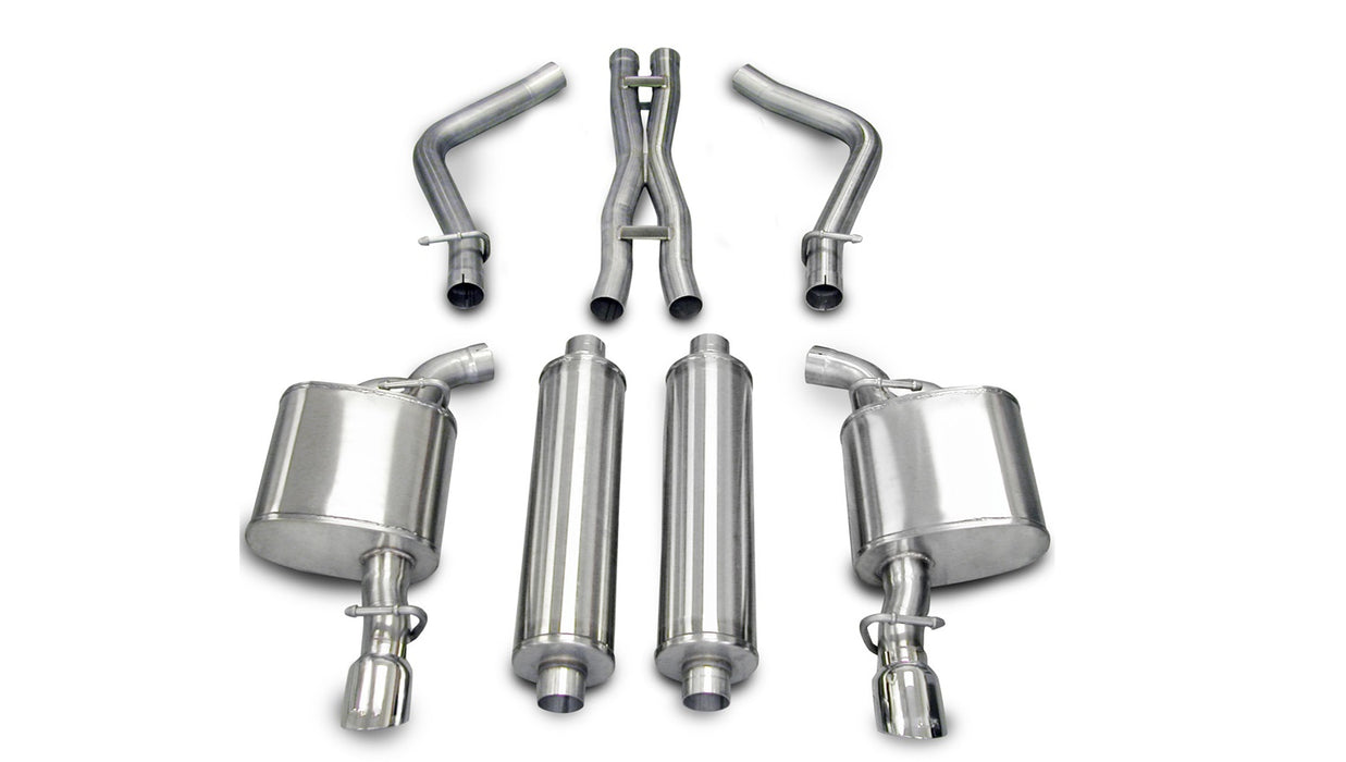 Corsa Performance 14439 2.5 Inch Cat-Back Xtreme Dual Rear Exhaust 3.5 Inch Polished Tips (No Tow Hitch) 05-10 Chrysler 300 R/T/Dodge Charger R/T/Magnum R/T 5.7L V8 Stainless Steel Corsa Performance - Truck Part Superstore