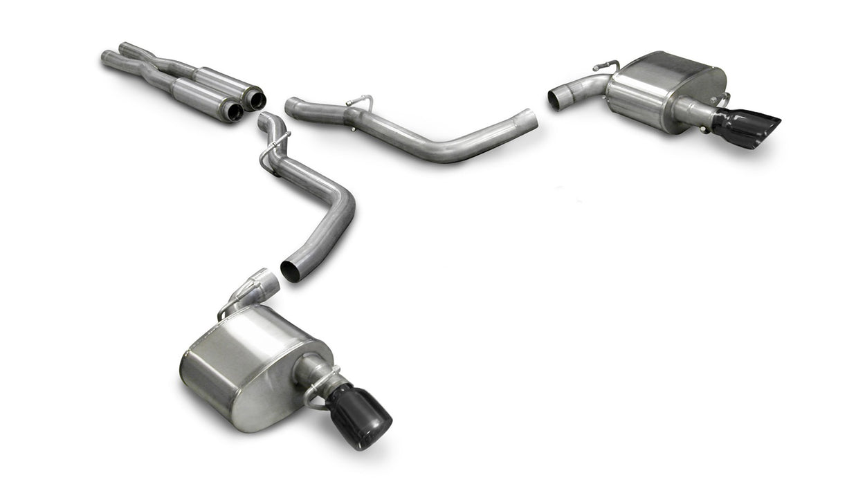 Corsa Performance 14440BLK 2.75 Inch Cat-Back Extreme Dual Exhaust 4.0 Inch Black Tips (No Tow Hitch) 05-10 Chrysler 300 SRT-8/Dodge Charger SRT-8/Dodge Magnum SRT-8 6.1L V8 Stainless Steel Corsa Performance - Truck Part Superstore