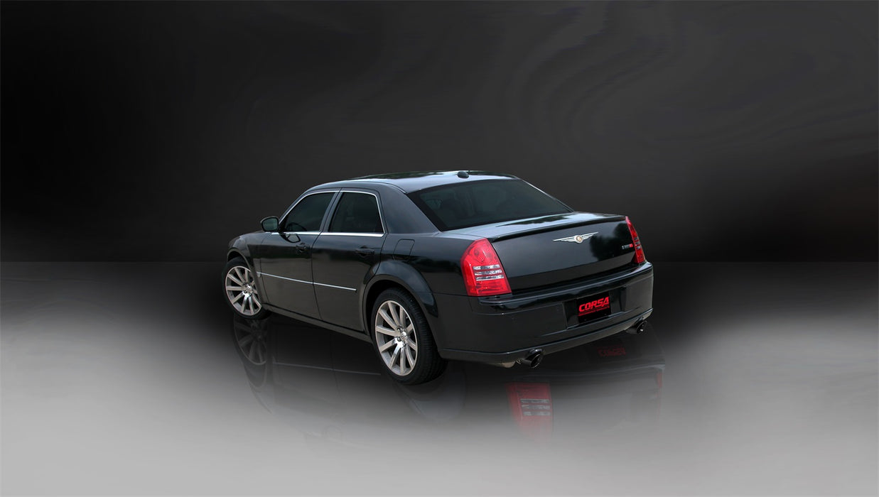 Corsa Performance 14440BLK 2.75 Inch Cat-Back Extreme Dual Exhaust 4.0 Inch Black Tips (No Tow Hitch) 05-10 Chrysler 300 SRT-8/Dodge Charger SRT-8/Dodge Magnum SRT-8 6.1L V8 Stainless Steel Corsa Performance - Truck Part Superstore