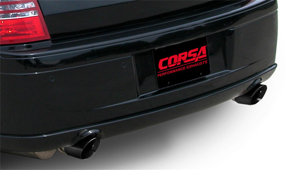 Corsa Performance 14440BLK 2.75 Inch Cat-Back Extreme Dual Exhaust 4.0 Inch Black Tips (No Tow Hitch) 05-10 Chrysler 300 SRT-8/Dodge Charger SRT-8/Dodge Magnum SRT-8 6.1L V8 Stainless Steel Corsa Performance - Truck Part Superstore