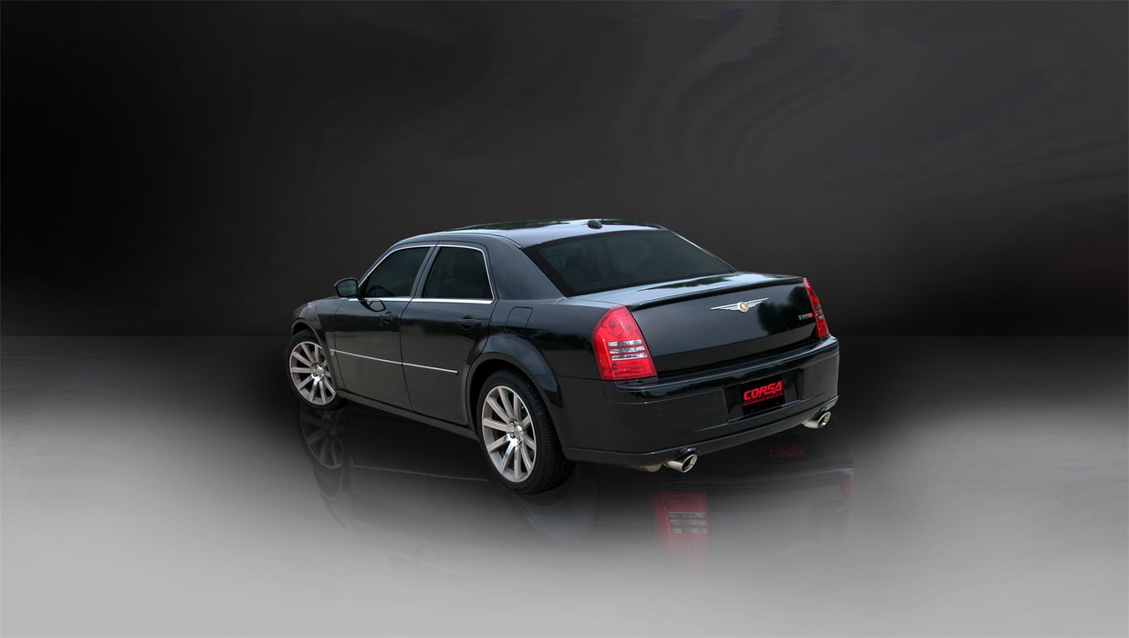 Corsa Performance 14440 2.75 Inch Cat-Back Extreme Dual Exhaust 4.0 Inch Polished Tips (No Tow Hitch) 05-10 Chrysler 300 SRT-8/Dodge Charger SRT-8/Dodge Magnum SRT-8 6.1L V8 Stainless Steel Corsa Performance - Truck Part Superstore