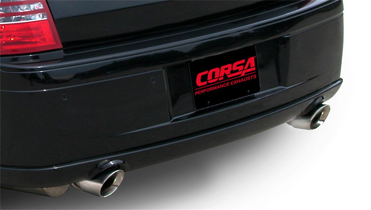 Corsa Performance 14440 2.75 Inch Cat-Back Extreme Dual Exhaust 4.0 Inch Polished Tips (No Tow Hitch) 05-10 Chrysler 300 SRT-8/Dodge Charger SRT-8/Dodge Magnum SRT-8 6.1L V8 Stainless Steel Corsa Performance - Truck Part Superstore