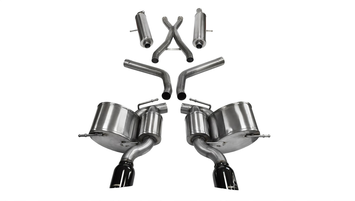 Corsa Performance 14466BLK 2.75 Inch Cat-Back Sport Single Exhaust 4.5 Inch Black Tips 12-Present Jeep Grand Cherokee SRT-8/SRT 6.4L V8 Stainless Steel Corsa Performance - Truck Part Superstore