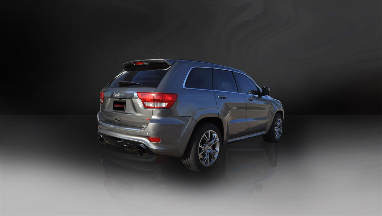 Corsa Performance 14466BLK 2.75 Inch Cat-Back Sport Single Exhaust 4.5 Inch Black Tips 12-Present Jeep Grand Cherokee SRT-8/SRT 6.4L V8 Stainless Steel Corsa Performance - Truck Part Superstore