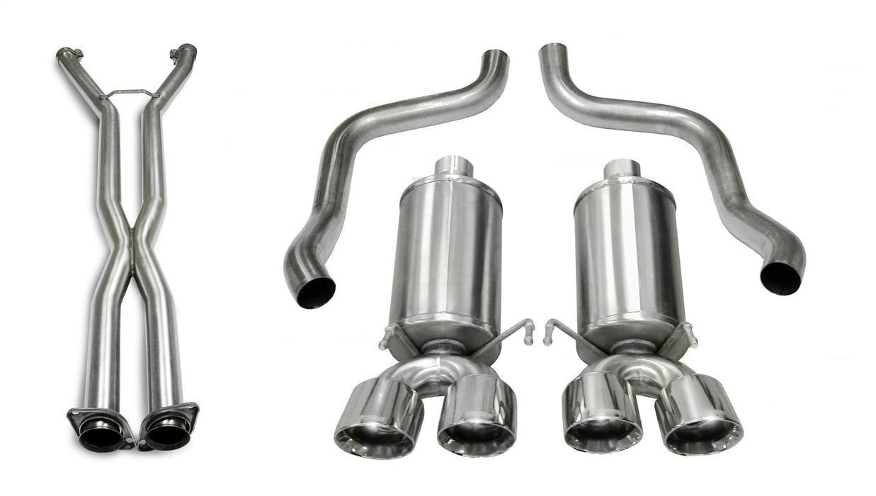Corsa Performance 14469CB4 2.5 Inch Cat-Back Xtreme Dual Exhaust Polished 3.5 Inch Tips 05-08 Corvette C6 Manual/A4 Auto Trans 6.0L/6.2L Stainless Steel Corsa Performance - Truck Part Superstore