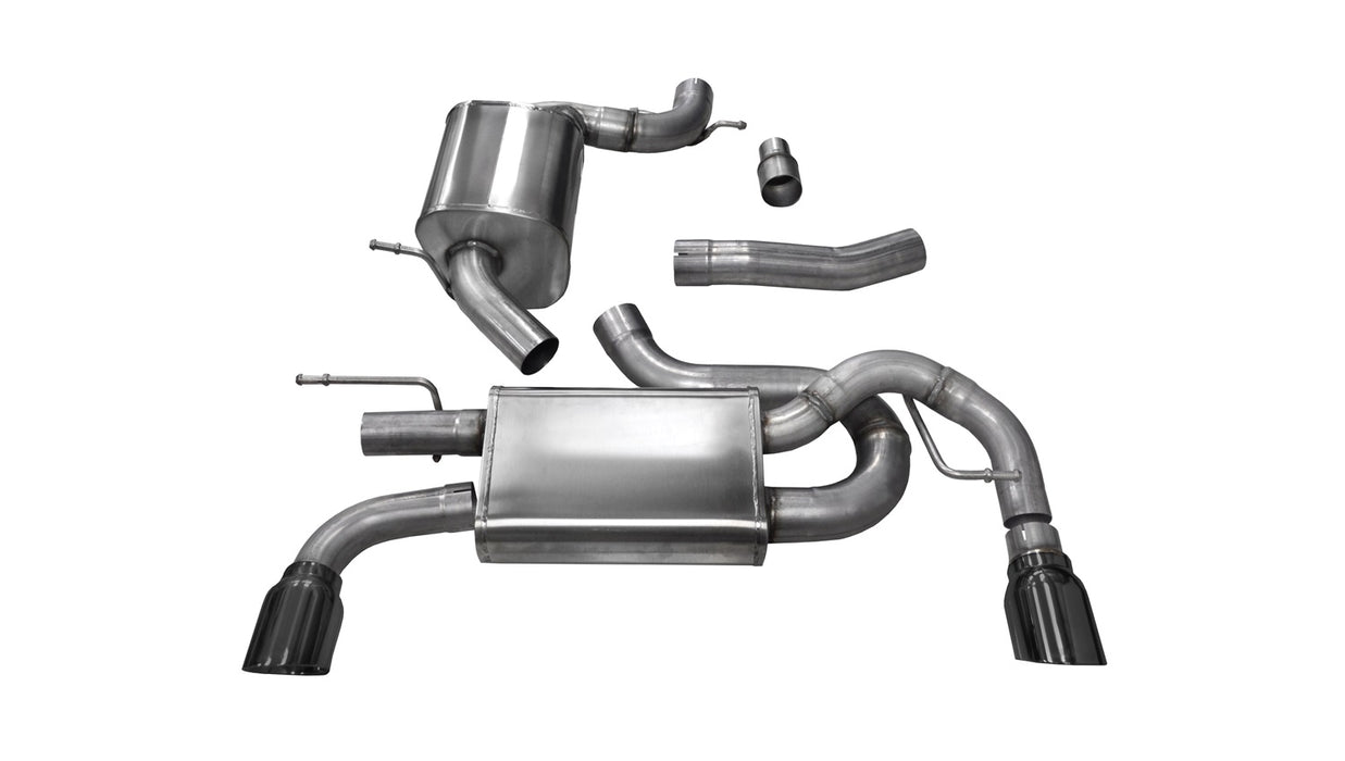 Corsa Performance 14491BLK 3.0 Inch Cat-Back Touring Dual Rear Exhaust 4.0 Inch Black Tips 10-14 Volkswagen GTI Mk6, 2.0T Stainless Steel Corsa Performance - Truck Part Superstore