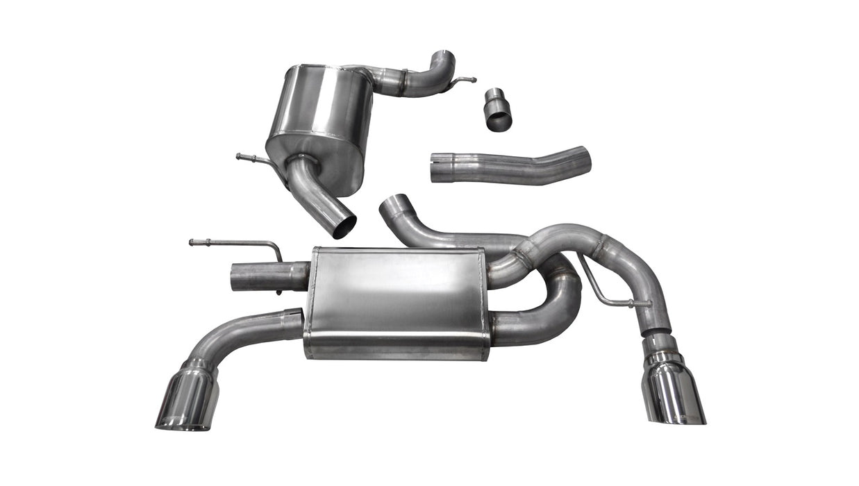 Corsa Performance 14491 3.0 Inch Cat-Back Touring Dual Rear Exhaust 4.0 Inch Polished Tips 10-14 Volkswagen Golf GTI Mk6 2.0T Stainless Steel Corsa Performance - Truck Part Superstore