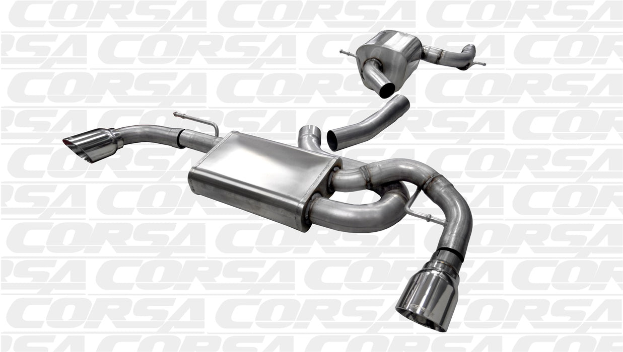 Corsa Performance 14491 3.0 Inch Cat-Back Touring Dual Rear Exhaust 4.0 Inch Polished Tips 10-14 Volkswagen Golf GTI Mk6 2.0T Stainless Steel Corsa Performance - Truck Part Superstore