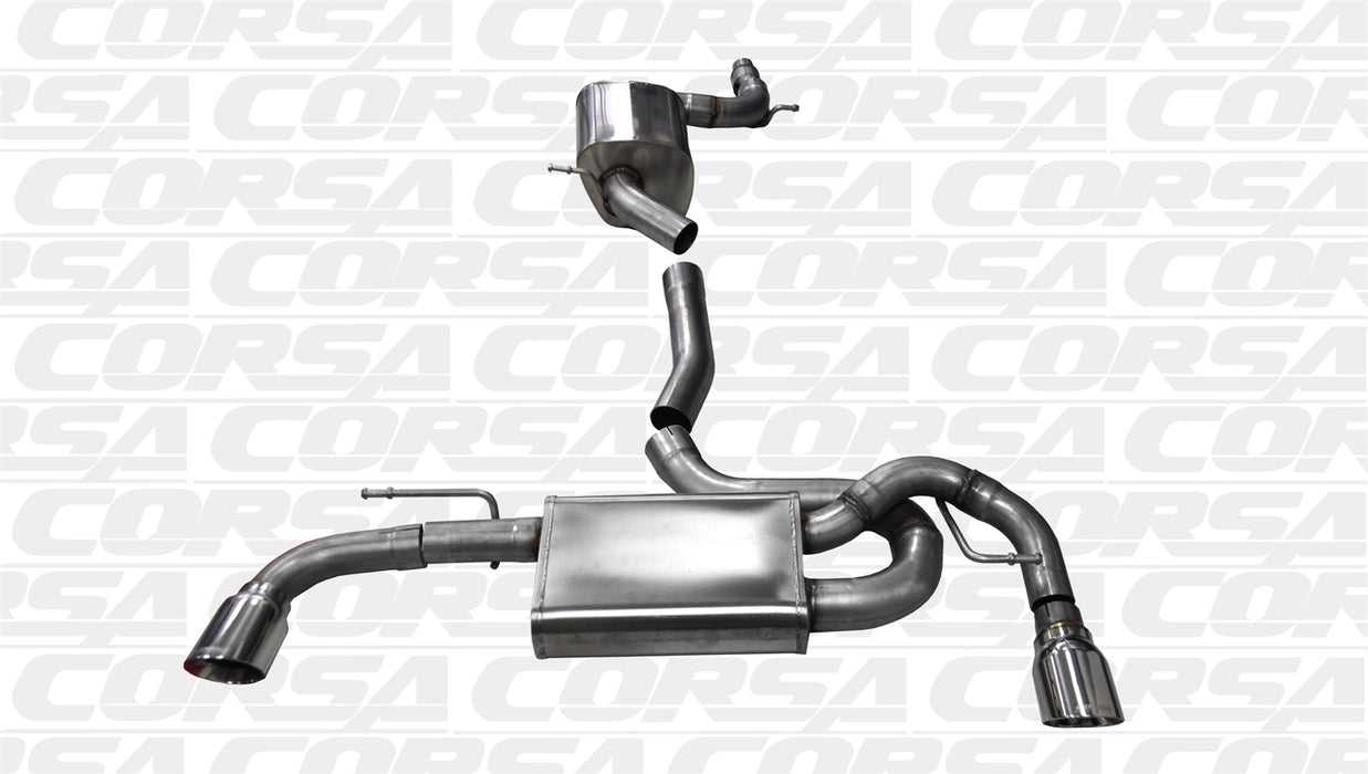 Corsa Performance 14491 3.0 Inch Cat-Back Touring Dual Rear Exhaust 4.0 Inch Polished Tips 10-14 Volkswagen Golf GTI Mk6 2.0T Stainless Steel Corsa Performance - Truck Part Superstore