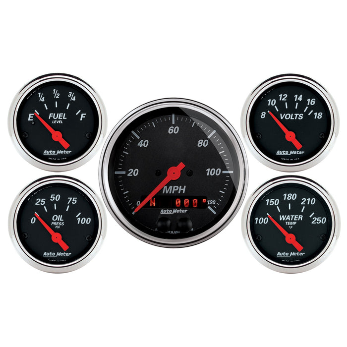 AutoMeter 1450 GAUGE KIT; 5 PC.; 3 3/8in./2 1/16in.; GPS SPEEDOMETER; DESIGNER BLACK - Truck Part Superstore