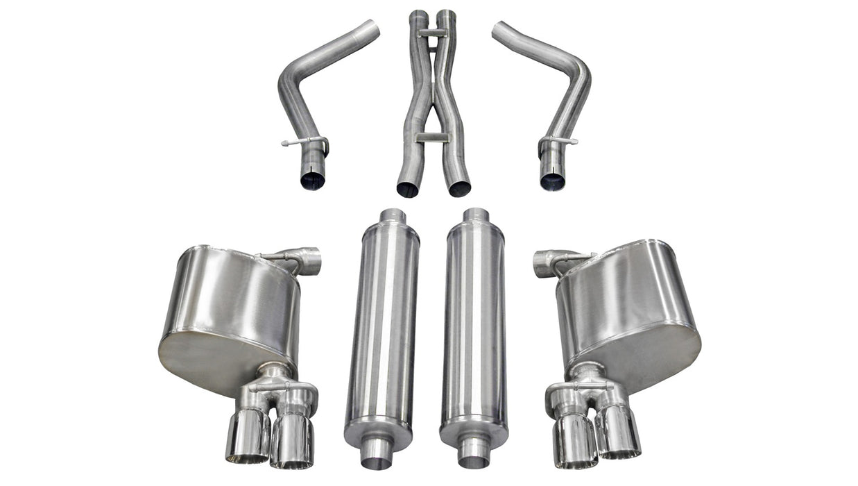 Corsa Performance 14522 2.5 Inch Cat-Back Xtreme Dual Rear Exhaust 3.0 Inch Polished Tips 11-14 Dodge Charger R/T 5.7L V8 Stainless Steel Corsa Performance - Truck Part Superstore