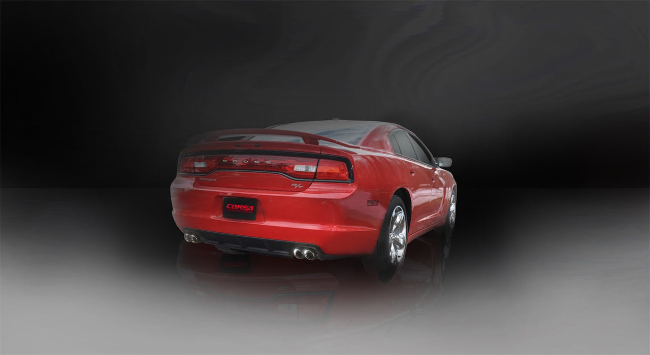 Corsa Performance 14522 2.5 Inch Cat-Back Xtreme Dual Rear Exhaust 3.0 Inch Polished Tips 11-14 Dodge Charger R/T 5.7L V8 Stainless Steel Corsa Performance - Truck Part Superstore