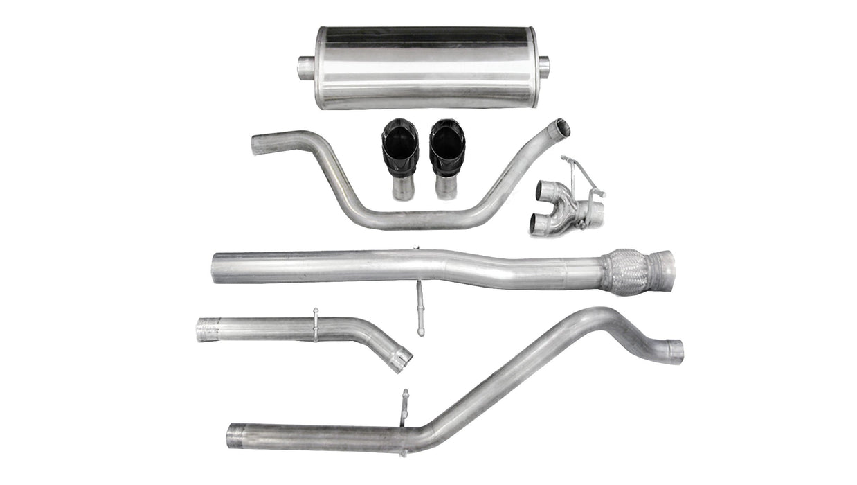 Corsa Performance 14524BLK 3.0 Inch Cat-Back Dual Rear Exit with Single 4.0 Inch Black PVD Pro-Series Tips Corsa Performance - Truck Part Superstore