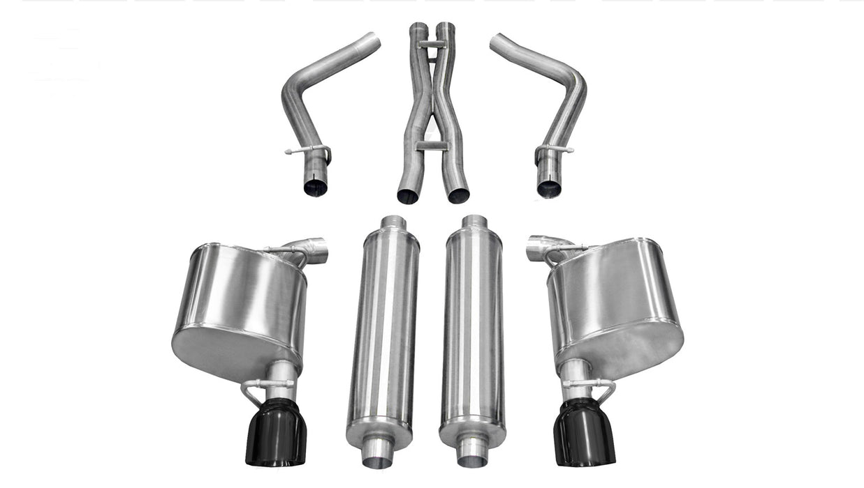 Corsa Performance 14537BLK 2.5 Inch Cat-Back Xtreme Dual Rear Exhaust 4.5 Inch Black Tips 11-14 Chrysler 300 5.7L V8 Stainless Steel Corsa Performance - Truck Part Superstore