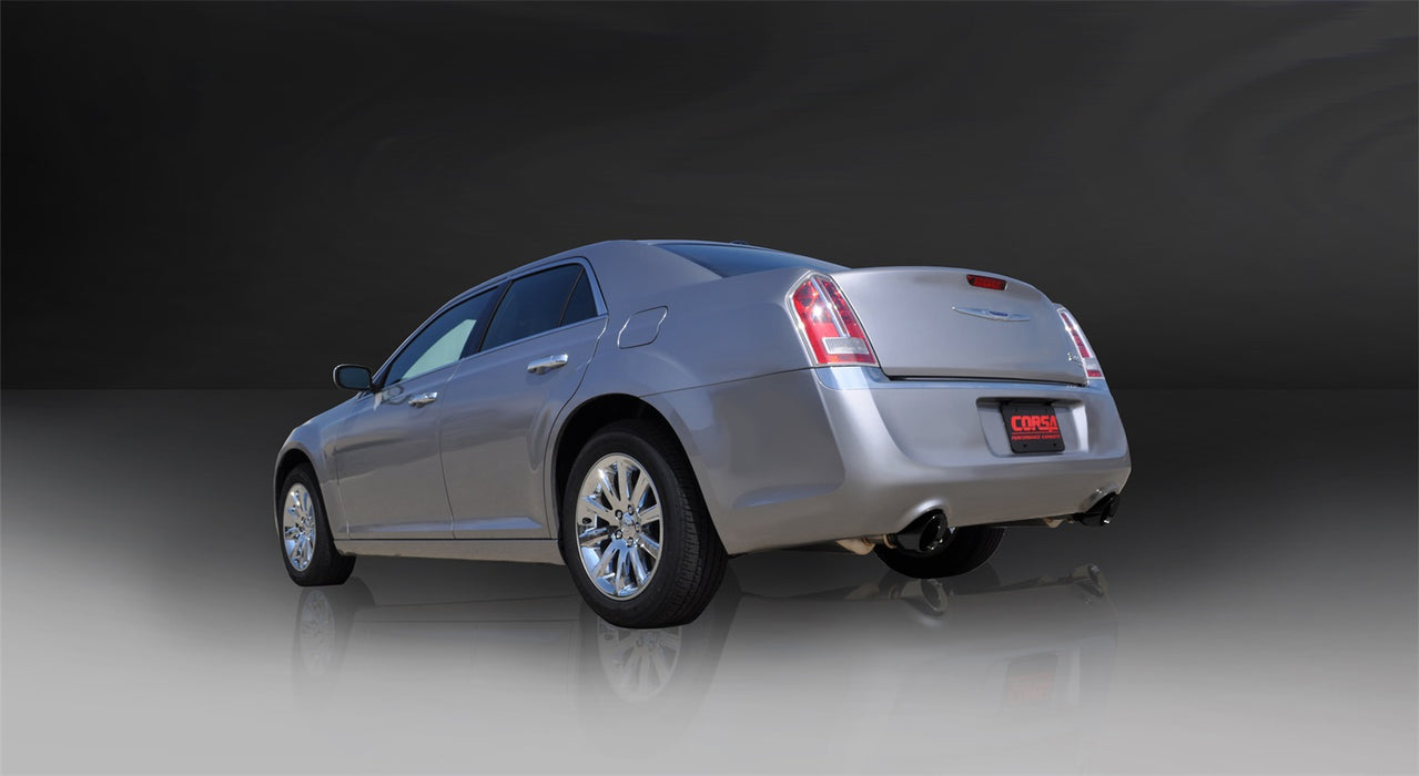 Corsa Performance 14537BLK 2.5 Inch Cat-Back Xtreme Dual Rear Exhaust 4.5 Inch Black Tips 11-14 Chrysler 300 5.7L V8 Stainless Steel Corsa Performance - Truck Part Superstore