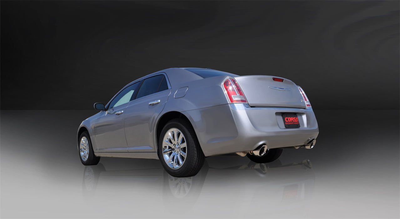 Corsa Performance 14537 2.5 Inch Cat-Back Xtreme Dual Rear Exhaust 4.5 Inch Polished Tips 11-14 Chrysler 300 5.7L V8 Stainless Steel Corsa Performance - Truck Part Superstore