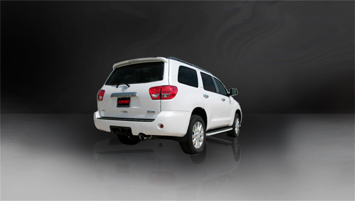 Corsa Performance 14573BLK 3.0 Inch Cat-Back Touring Single Rear Exit Exhaust 4.0 Inch Black Tip 08-17 Toyota Sequoia 5.7L V8 Stainless Steel Corsa Performance - Truck Part Superstore