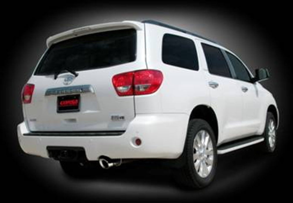 Corsa Performance 14573 3.0 Inch Cat-Back Touring Single Rear Exit Exhaust 4.0 Inch Polished Tips 08-17 Toyota Sequoia 5.7L V8 Stainless Steel Corsa Performance - Truck Part Superstore
