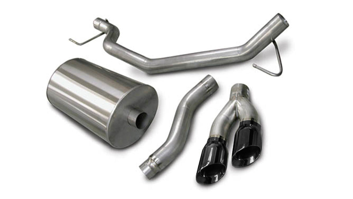 Corsa Performance 14580BLK 3.0 Inch Cat-Back Single Side Exit with Twin 4.0 Inch Black PVD Pro-Series Tips Corsa Performance - Truck Part Superstore